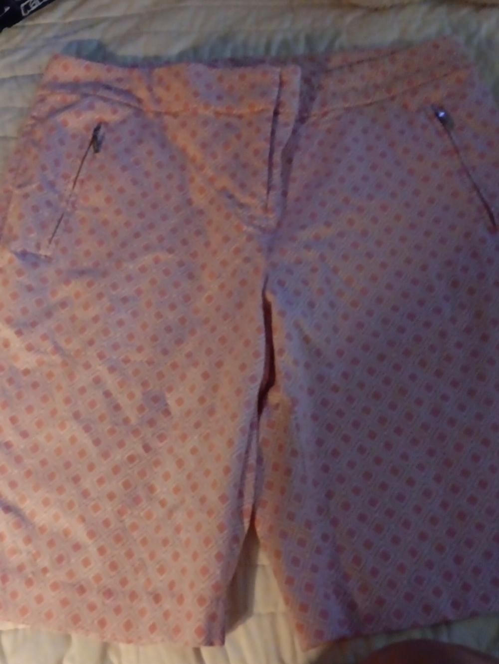 Izod Pink Geo-Print Athletic Golf Shorts Size 10 Worn 07/13